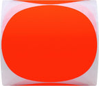 Hybsk Round Color Coding Circle Dots Labels Warehouse Inventory Organizer Stickers (3 inch, Fluorescent Red)