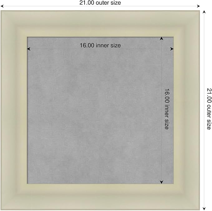 Amanti Art Silver Framed Magnetic Board 21x21 Small Vision Board for use with Magnets, 100% Metal Sheet to Display Items as Office Decor or for Home Organization in mudroom, Kitchen or Kids Room