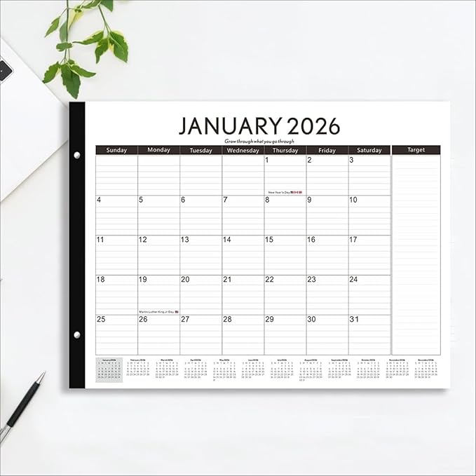 DIBAOLU Large Desk Calendar 2026-2027 22x17 Inches,18 Month,January 2026 to June 2027,Suitable For Home, School Or Office, Monthly Planning Calendar,With Plastic Cover