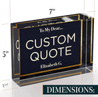 Custom Acrylic Sign Personalized, Custom Desk Name Plate, 18 Styles, (5"x7"), With Gift Box, USA Made by Acryluxe. (Folsom)