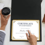 SUNEE Certificate Holders(Black, 60 Packs, New Pattern), Diploma Covers Gold Foil Border, for Letter Size 8.5x11 Certificates, Cardstock, Document Papers