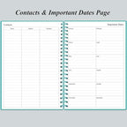 Daily Planner Undated - B5 To Do List Notebook Hourly Schedules, Spiral Appointment Planner for Women and Men, PVC Hardcover, Inner Pocket, Elastic Closure, 7" x 10", Teal