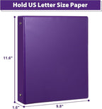 CIXILDTS 1-Inch Round Ring Binder, Standard 3 Ring Binder Fit Letter Size Paper, Presentation View Binders, 6-Pack, Purple