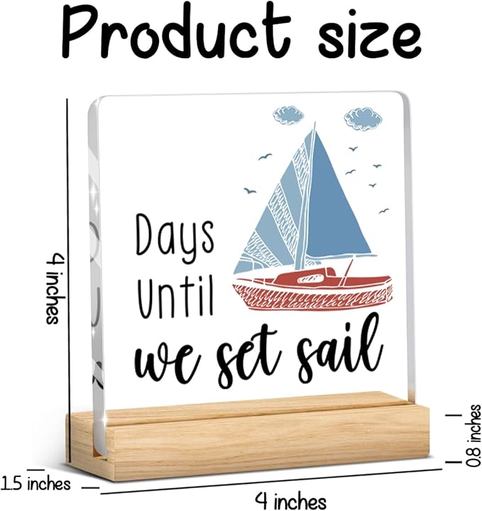 Funny Retirement Holiday Countdown Decorations, Funny Travel Vacation Countdown Acrylic Sign, Novelty Vacation Gifts Ideas