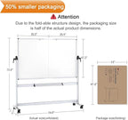 VIZ-PRO Double-Sided Mobile Whiteboard, 72 x 48 Inches, Magnetic Rolling Dry Erase White Board on Wheels with Aluminium Frame and Stand 6' x 4'
