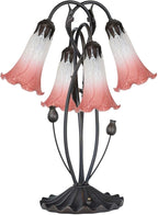 Bieye LS06 Lily Flower Blown Glass Lampshade (White Light Red, Opening I.D. 1.26" x O.D. 1.5")