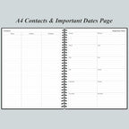 Daily Planner Undated - A4 To Do List Notebook Hourly Schedules, Spiral Appointment Planner for Women and Men,PVC Hardcover, Inner Pocket, Elastic Closure, 8.5" x 11", Black