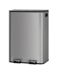 Garvee Trash Can, 2 x 8 gal (2 x 30 L) Garbage Can for Kitchen Dual Compartment Recycling Kitchen Step Trash Bin, Stainless Steel Trash and Recycle Bin Combo with Soft-Close Lid,Matte Grey