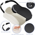 Seat Cushions for Office Chairs Wheelchair Cushion for Long Sitting Back Pain，Memory Foam Seat Car Computer Desk Chair Cushion，Coccyx Cushion for Tailbone Pain Relief Cushion Office Chair Butt Pillow