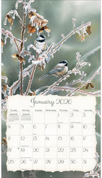 Lang Songbirds 2026 Wall Calendar – 13.4" × 12", 12-Month Calendar with Stapled Binding, Linen-Embossed Art by Susan Bourdet, Colorful Bird Illustrations