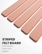Fluxynara Cork Board Alternative Felt Strip Board 5-Pack 13"x2", Office Pin Board with 35 Push Pins, Adhesive Install for Bedroom Door & Home Office(Pink)