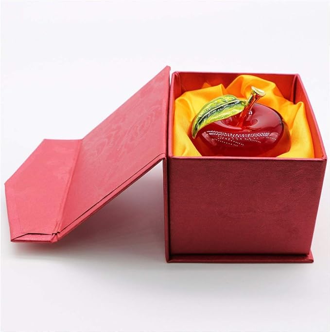 H&D Glaze Crystal Apple Paperweight Craft Decoration (red)