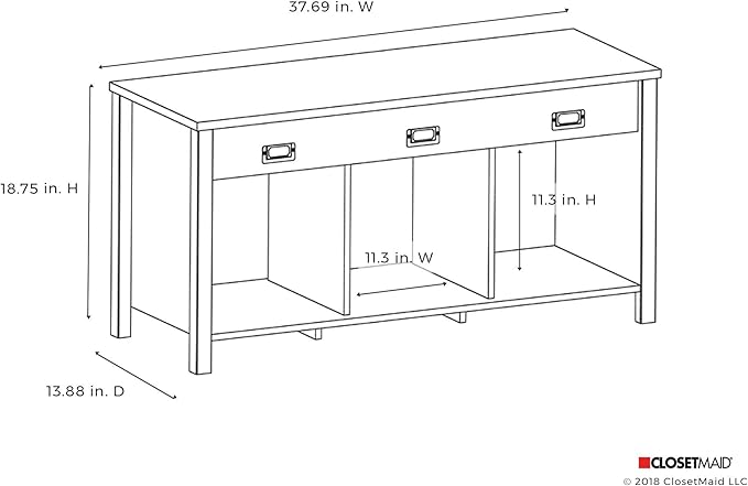 ClosetMaid 16052 Premium 3-Cube Bench, Black Walnut