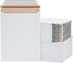 PSBM 100 PCS 7 x 9 Inch White Rigid Photo Mailers, Cardboard Shipping Envelopes, Mailers for Shipping Photos, CDs, Documents, Catalogue, Or any Flat Object