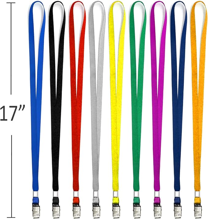 Beebel Purple Lanyards 100 Pack Nylon Flat Badge Lanyard for Id Badge Name Tag (Purple, 100 Pack)