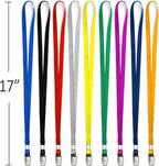 Beebel Red Lanyards 100 Pack Nylon Flat Badge Lanyard Bulldog Clip for Id Badge Name Tag (Red, 100 Pack)