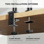 HUANUO Adjustable Monitor Stand, Single Arm Desk Mount for 32 inch Screen and 17 inch Laptop, Heavy Duty Ergonomic Bracket Holds 22lbs