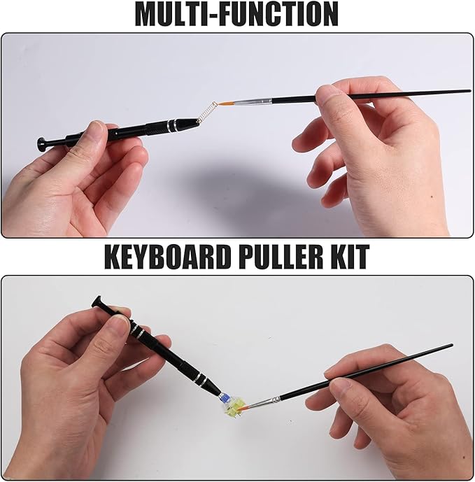 HEGAPOJA Keyboard Remover Tool Kit-7-Piece Set, Keycap Puller Include 5g Keyboard Lube, Switch Puller, Lubricating Pen, Cleaning Brush, Tweezers, 4-Jaw Gripper, and Key Cap Puller