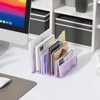 gianotter Mail Organizer Countertop, Metal File Holder with 3-Slot, Purple Desk Accessories & Workspace Organizers (Purple)