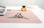 DeskPaw Dual-Sided Leather Desk Pad,Blotter for Laptop Computer,Mouse Pad,Writing,Drawing,Arts and Craft Mat (Pink/Silver, 17x35”)