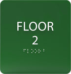 ADA CENTRAL SIGNS - 6" X6" Floor 2 Sign - ADA Compliant Tactile Graphics Grade 2 Braille Text Acrylic Wall Signs - Directional Assistance, Floor Number Safety Sign for Office, school Hospital, Apartment