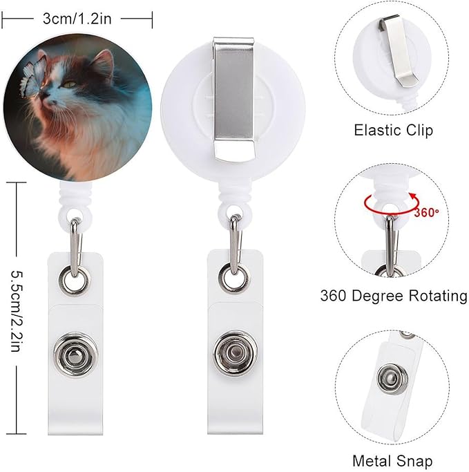 1-100 PCS Custom Frosted Surface Badge Reel with PCV Clip Personalized Retractable Badge Holder Design Your Own Picture Name Logo Nurse Badge Reels Lightweight ID Badge Pull Meaningful Gift