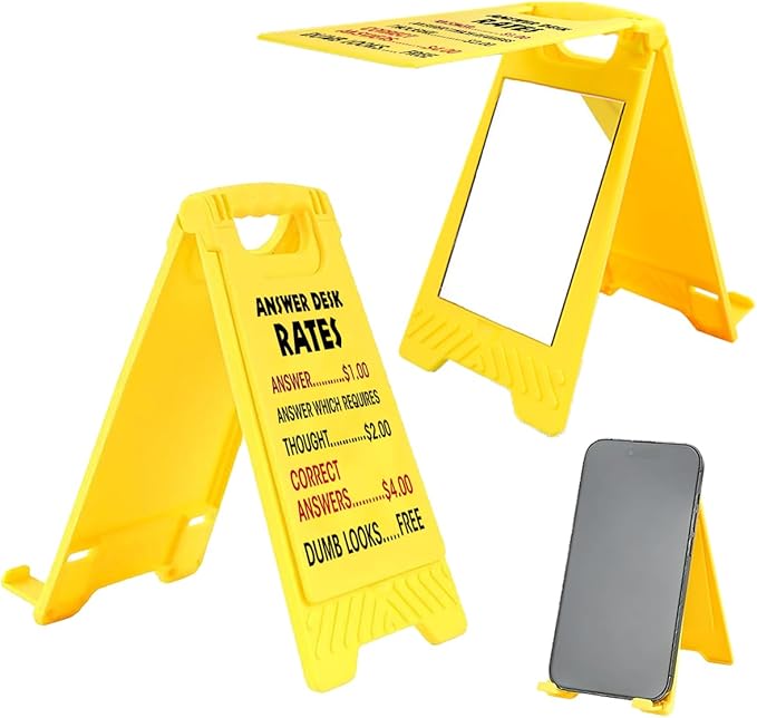 Funny Office Desk Accessories,Office Cubicle Decor,Answer Decor,Phone Holder Mirror Acrylic Table Signs，Rates Team Gag Gifts for Coworker Teammate Employees Leader Boss Day(Answer Desk Rates)1