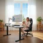ARES WING Heavy Duty Monitor Arm with USB A/C, Tall Ultrawide Monitor Arm for 17 to 49 inch Screen, Holds 44 lbs, Adjustable Gas Spring Desk Mount, White