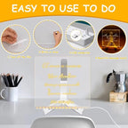 CAPOT Acrylic Dry Erase Board with Light 5.9 X 5.9” Light up Dry Erase Board with Stand as a Glow Memo LED Letter Message Board Led Note Board White Board with 7 Color Pen for Office School Home