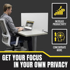 OBEX Frosted Acrylic Desk Mounted Privacy Panel, 12" x 24", Frosted
