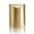 Chemlliy Stainless Steel Trash Can with Swing Lid, Mini Countertop Trash Bin Bathroom, Golden Desktop Garbage Cans Tiny Kitchen Waste Bins with Trash Bag