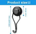 MIKEDE Black Magnetic Hooks Heavy Duty, 80 lb+ Strong Swivel Swing Neodymium Magnetic Hooks for Hanging, Strong Magnet Hanger for Cruise Cabins, Locker, Toolbox, Home, Kitchen - Pack of 10