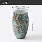 Fixture Replacement Globe Shade,Lampshade for E26 Base 1-5/8 Inch Fitter, Color Art Glass Oval Lampshade Cover for Pendant Kitchen Wall Sconce Chandelier Vanity Light (1, Agate Blue)