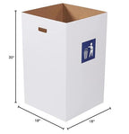 Box USA 40 Gallon 18" L x 18" W x 30" H 10-Pack Cardboard Trash Cans and Recycling Bins, Reusable or Disposable Pop Up Garbage Boxes for Parties, Outdoor Events, Heavy Duty, Waste