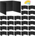 24 Pack Black Desk Dividers for Students, Waterproof Plastic Study Boards, Durable Exam Privacy Shields, Classroom Privacy Folders, Ideal School Supplies for Focused Learning (24 Pack)