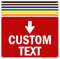 Custom Arrow,Custom Directional Sign, Down Arrow,10x14 Inches, 55 mil thick HDPE (high density polyethylene), Made in USA by My Sign Center