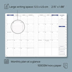 POPRUN Monthly Planner 2026-2027 (Large-8.25'' x 11.75''), 16 Months Calendar(Dec 2025-Mar 2027) Appointment Book with Stair Tabs, Inner Pockets, Pen Holder, PU Leather Softcover - Night Sky Navy Blue