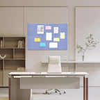 Large Cork Board 36" x 24", 6 Pack Felt Wall Tiles with Colored Pushpins, Bulletin Board with Removable Self-Adhesive Strips, Pin Board Cork Boards for Walls Office Home-Gray Blue