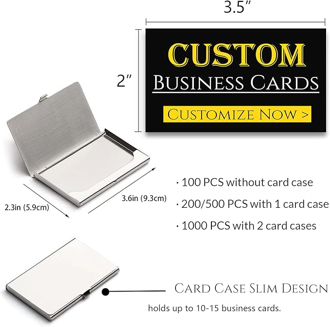 Custom Business Cards Personalized Business Card for Small Business 300gsm Matte Paper Front & Back Sides Printed 3.5" x 2"