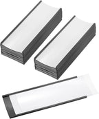 PATIKIL Magnetic Label Holder 5.5" x 2" with Paper Inserts, 25 Pcs C Channel Magnetic File Cabinet Labels Shelf Data Card Holder Signs for Metal Racks Shelves Whiteboard Tool Box