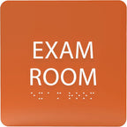 ADA CENTRAL SIGNS - 6" X6" Exam Room Sign - ADA Compliant Tactile Graphics Grade 2 Braille Text Acrylic Wall Signs - Educational Institution Directional Assistance Test Center Door Sign for Schools