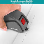 AFMAT Effortless Stapler for Desk, 50 Sheet Desktop Stapler, Ergonomic Office Staplers, One Finger Touch Stapling, Built-in Remover, Portable & Space Save Size, Good for Home & Office ES10(Gray)