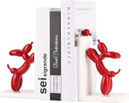 ZHANYUN Cute Balloon Dog Bookends - Animal Book Stoppers for Kids' Books, Unique Home Office Decor