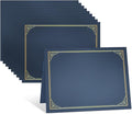SUNEE 10 Packs Navy Blue Certificate Holders, 250gsm, for 8.5x11 Award Certificates, Certificate Covers with Gold Foil Border