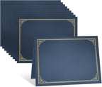 SUNEE 10 Packs Navy Blue Certificate Holders, 250gsm, for 8.5x11 Award Certificates, Certificate Covers with Gold Foil Border