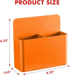 BEYGORM 2 Pack Plastic Magnetic Pen Holder for Refrigerator, Dry Erase Marker Holder for Whiteboard，Magnet School Locker Organizer Accessories, Pencil Cup, Pen Caddy, Classroom Organization(Orange)