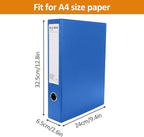 HUA JIE A4 Storage File Boxes Plastic Archives Cases with Clip, PVC File Folder Organizer Document Storage Filing Box for office,32.5×6.5×24 cm, Blue(Pack of 6)