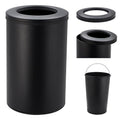 Takywep Stainless Steel Open Top Trash Can, 10.6 Gallon Cylindrical Touch-Free Direct Toss Bin with Soft-Close Lid, Anti-Fingerprint Easy-Clean for Kitchen Office Bathroom (Black)