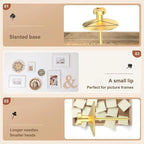 50pcs Gold Thumb Tacks for Picture Hangers - Heavy Duty Push Pins, Double Headed Thumbtacks for Hanging, Metal Wall Tacks, Pins, Nails, Hooks (Gold)