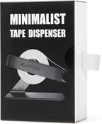 ELYPRO Modern Tape Dispenser for Office Desk - Elegant and Minimalist Design, Heavy Metal Made, Space-Saving, Perfect for Office & Home Use or as a Stylish Gift - Bonus Tape Roll Included (Black)